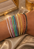 11 bracelets simples à strass brillants