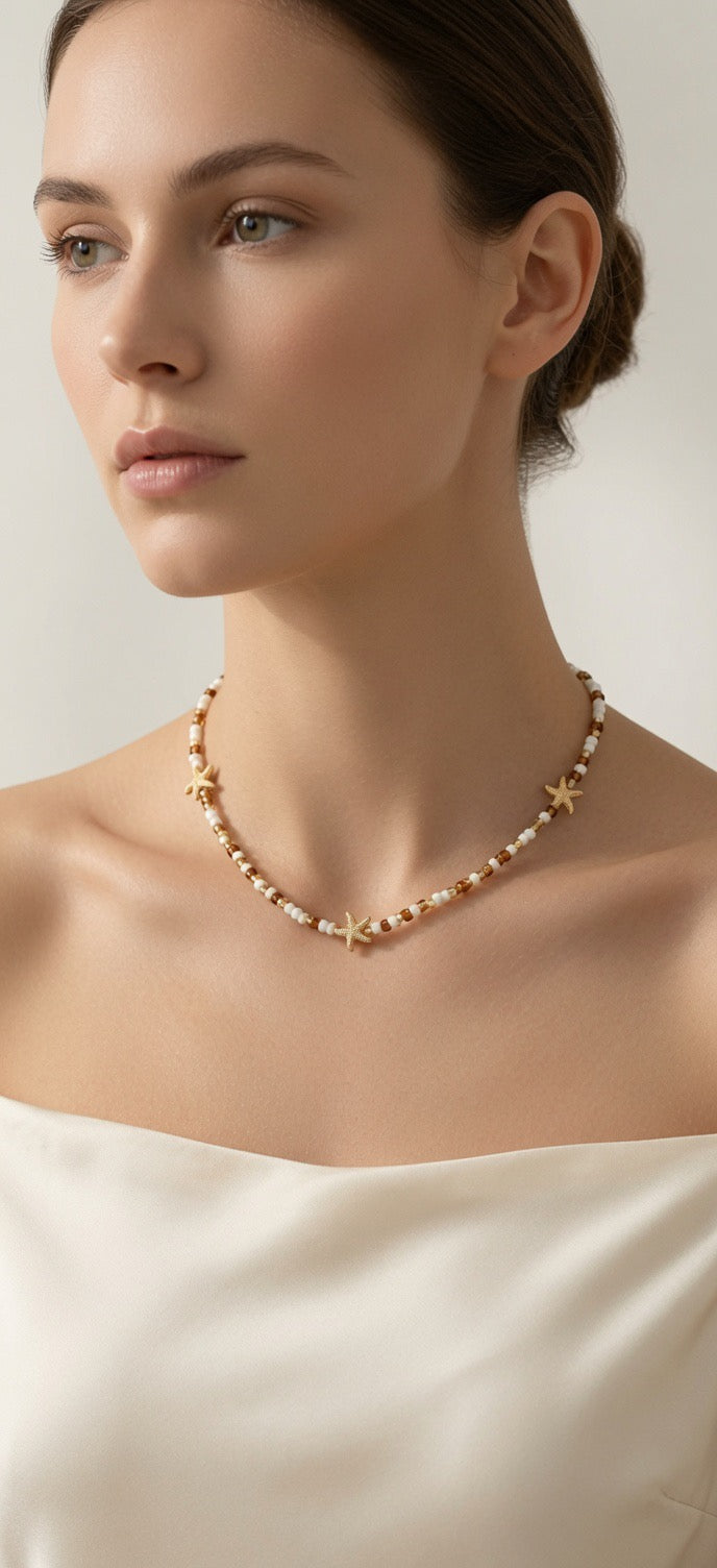 Collier bohème simple avec des perles